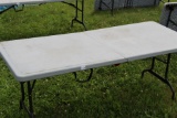 Folding Table, Plastic/Metal, 6' x 29 1/2