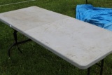 Folding Table, Plastic/Metal, 6' x 29 1/2