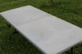 Folding Table, Plastic/Metal, 6' x 29 1/2