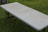 Folding Table, Plastic/Metal, 6' x 29 1/2