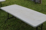 Folding Table, Plastic/Metal, 6' x 29 1/2