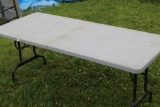 Folding Table, Plastic/Metal, 6' x 29 1/2