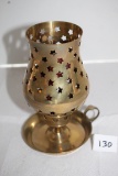 Chimeny Candle Holder, Made In India, Brass,  7 1/2