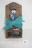 Bottle Opener, Hanging Wood, Metal, 12