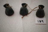 3 Bird Cast Iron Bells, Each 2