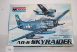 AD-6 Skyraider Plastic Model Kit, 1/48 Scale, 1983, Monogram, #5429, Pieces not verified