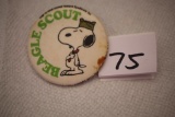 Beagle Scout Pin, 1958, Butterfly Originals Ltd., United Feature Syndicate, 2 1/4