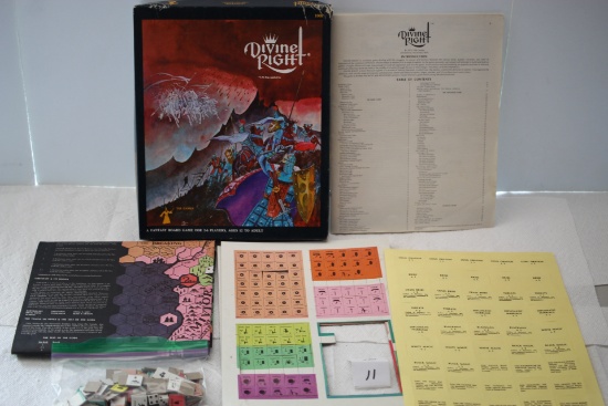 Divine Right, Fantasy Board Game, 1979, #1008, 2nd Ed., TSR Games, Pieces not verified