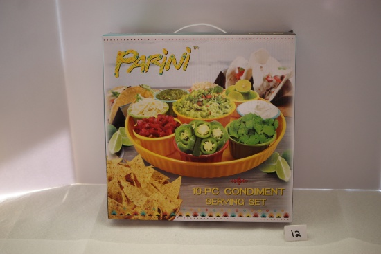 10 Piece Condiment Serving Set, Parini, NIB