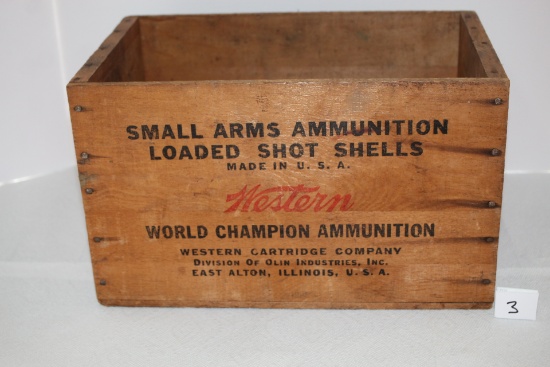Western Super X Ammunition Wooden Box, 12 Ga., 15" x 9" x 9"