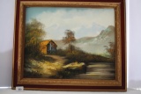 Framed Canvas Painting, Gardoil, 24 1/2