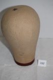 Vintage Millinery Canvas Hat Stand/Mannequin Head Form, Plastic Base, Size 22, 10