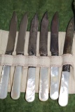 6 Landers, Frary & Clark, Sterling & Pearl Fruit Knives, Frank Brothers & Company Jewelers, Each 6
