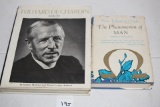 2 Pierre Teilhard de Chardin Books, The Phenomenon of Man-1959, Album-1966, 1st Edition
