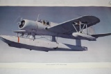 WWII Plane Poster, Vought-Sikorsky OS2U-2 Kingfisher, Kodachrome For Air Trails Pictoral