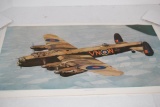 WWII Plane Poster, Avro Lancaster, Kodachrome For Air Trails Pictoral, British Combine