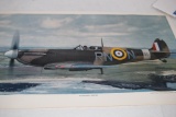 WWII Plane Poster, Supermarine Spitfire, Kodachrome By Britsh Combine Published In Air Trails
