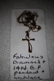 Diamond & 14kt G.F. Pendant & Necklace