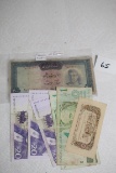 Vietnam Era Paper Currency, Shah of Iran Paper, Tjugo Kronor Swedish Paper, 1 REAL Brazilian