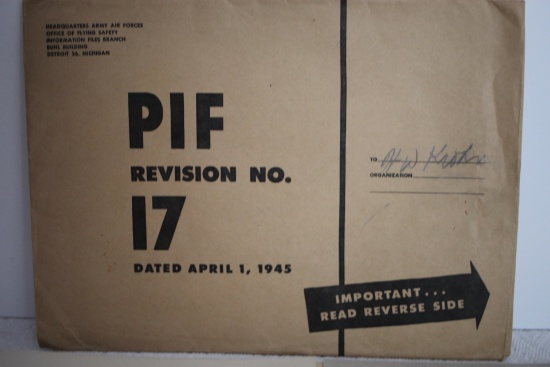 Pilots' Information File, H.W. Krohn, Revision No. 17, Dated April 1, 1945