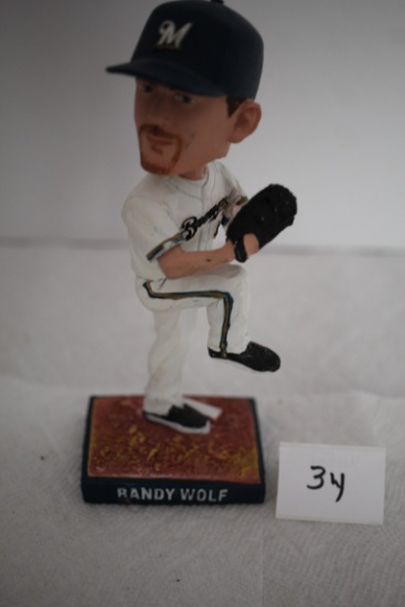 Randy Wolf Bobblehead, Milwaukee Brewers, 2011 Collectors Edition, Robert Haack Diamonds