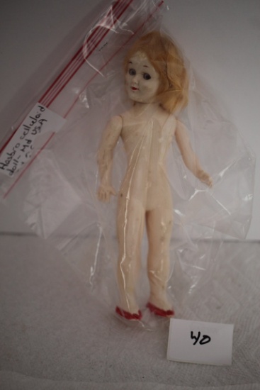 Vintage Hasbro Celluloid Doll, Sleepy Eyes, 7"