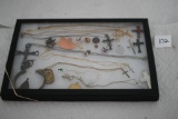 Assorted Religious Jewelry & Display Case, 12 1/4