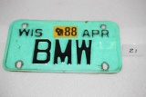 Wisconsin Motorcycle Plate, BMW, April, 8