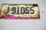 Arizona License Plate, J91055, Grand Canyon State, Perm AZ , 12