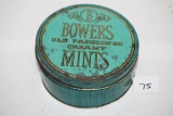 Vintage Bowers Old Fashioned Creamy Mints Tin, 6