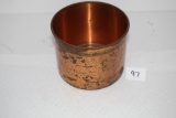 Copper Planter/Container, Solid Copper WB Stamped On Bottom, 4 1/2