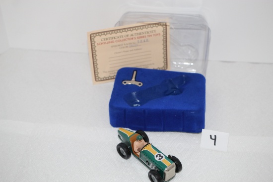 Speedway Racer Classic Wind-Up Tin Car With Driver, Reproduction, 2000, Schylling, #5840