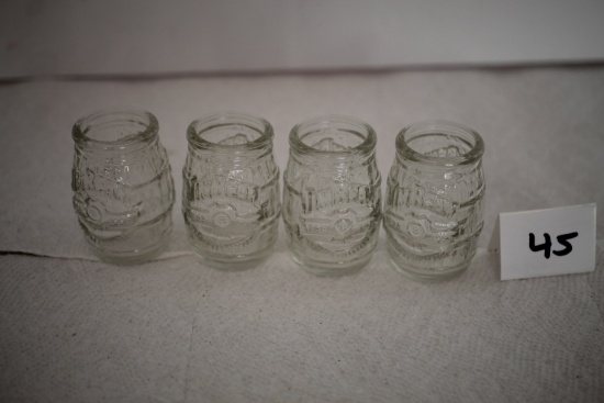 4 Jim Beam 200th Anniversary Whiskey Barrel Shot Glasses, Each 2"