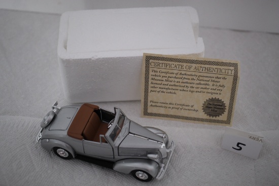 1937 Chevy Cabriolet, Diecast & Plastic, The National Motor Museum Mint, 5 1/2", COA