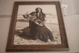 Framed Native American Picture, 16 1/2