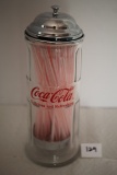 Coca Cola Straw Dispenser, Glass & Metal, TableCraft, 11