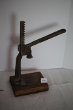 Vintage Bottle Capper Mounted On Wood, 18