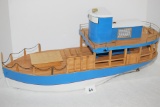 Vintage Toy Boat With Motor, Wood, Plastic, Metal, 24