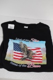 Land Of The Free, Home Of The Brave T-Shirt, Size L, 100% Cotton