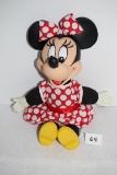 Vintage Mini Mouse Doll, Stuffed, Rubber Face, Hard Plastic Hands-Feet, Disney, 14