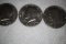 3 Kennedy Liberty Half Dollar Coins, 1972