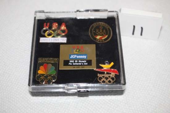 1992 U.S. Olympic Pin Collector's Set, JCPenney, 36 USC 380, Case = 3 1/4" x 3 1/4"