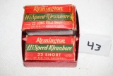 2 Remington Hi-Speed Kleanbore, 1-22 Short With Ammo-#1022, 1-22 Long Rifle Shot-#9322