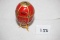 Faberge Red Imperial Jeweled Egg & Stand, 90 FM, Egg=2 1/2