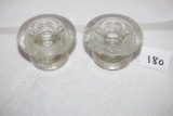 2 Glass Insulators, 1-7 O 60, 1-14 O 60-, Each 2