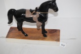 Horse On Wood, Metal, 13 1/2