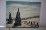 Winter Scene Canvas Painting, Jan M., Art Masters, 20