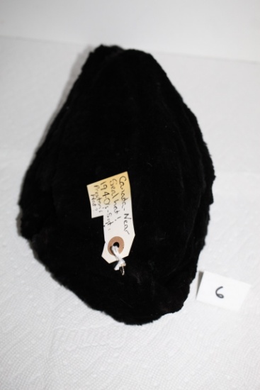 Vintage Near-Seal, Dyed Coney Hat, circa 1940, 12" x 5"