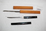 2 Knives Made In Japan, Fillet Knife? With Decorative Case-8