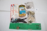 Assorted Fishing Lures, Hooks, Fish Attractant, Tackle Caddy